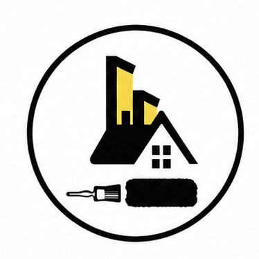 NAH Painting Inc. black and yellow house and paint roller logo